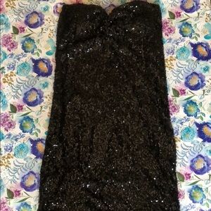 Black sequin mini dress